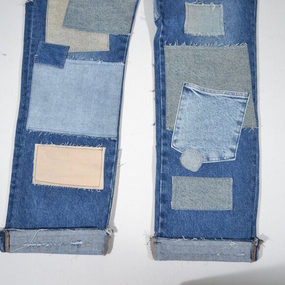 NEW FREE PEOPLE BARE WITH ME PATCHWORK JEANS, SZ 31 - Picture 10 of 14
